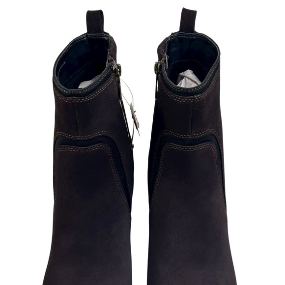 Blondo Raniah Dark Brown Suede Waterproof Ankle Boots Booties Size 9.5M New $180 - Picture 3 of 14